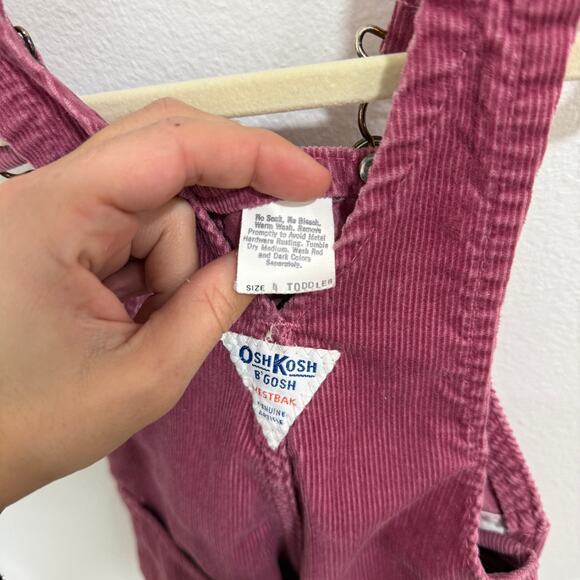 Osh Kosh Vintage Corduroy Pink Overalls 4T - Picture 6 of 6